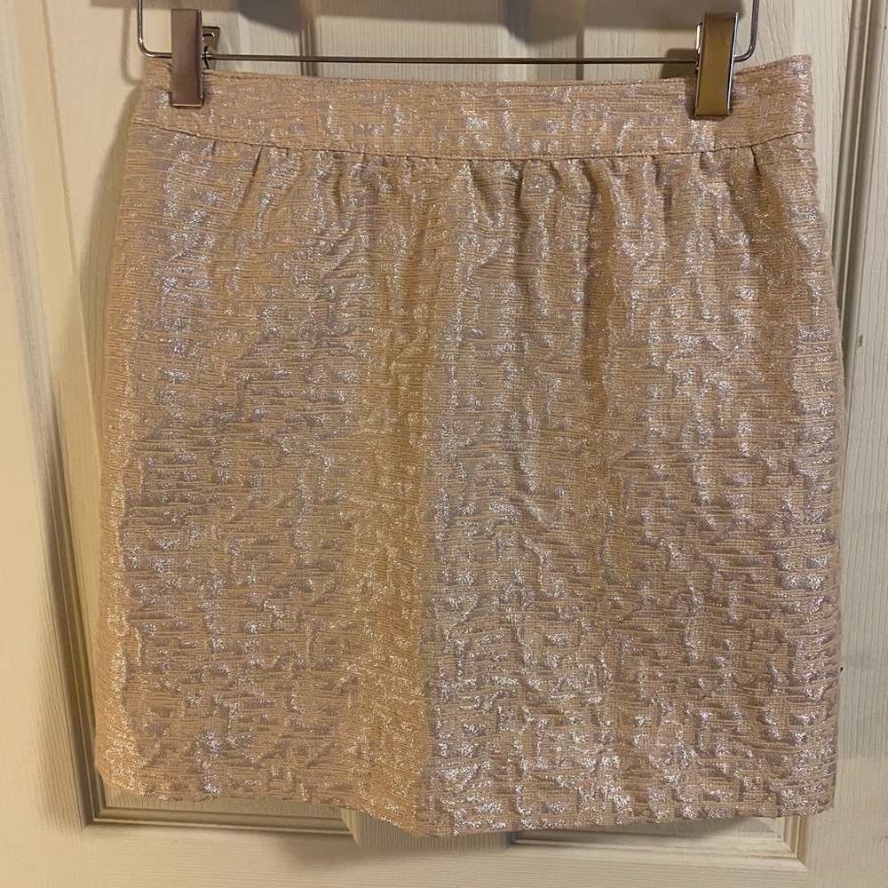 LOFT Cream Tan Bubble Mini Skirt